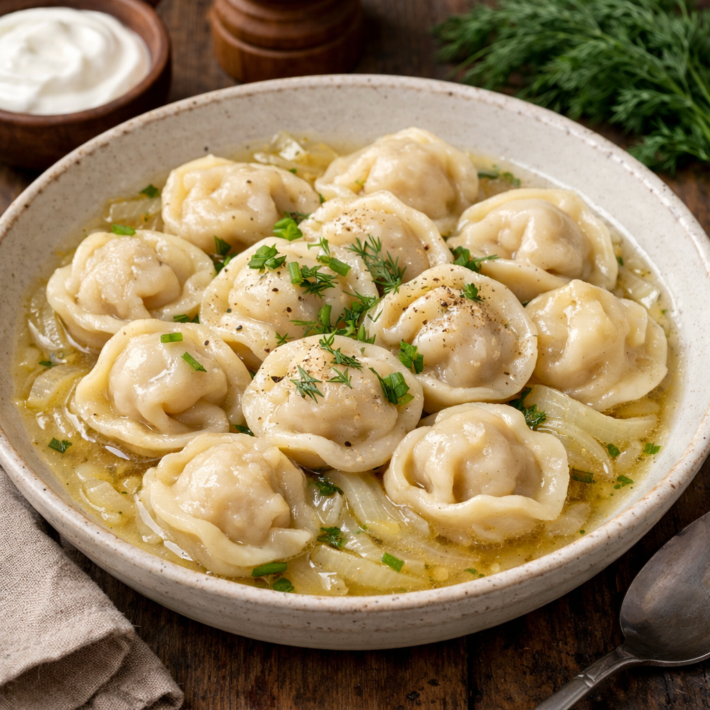 
          Traditional Siberian dumplings filled with seasoned minced meat in a thin, tender dough — a hearty comfort food.
        
